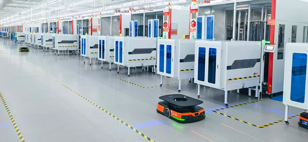 頭部光伏電池片工廠AGV小車應(yīng)用